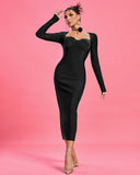 Crystal-Embellished Bandage Long Dress