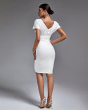 V Neck Midi Bandage Dress With Belt
