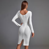 Long Sleeve Sequined Midi Bandage Dress