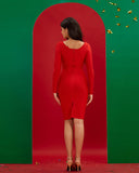 Round-neck Sequins Midi Bandage Dress