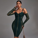 Elegant Strappy Mesh Bandage Dress