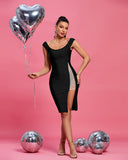 Crystal Mesh Midi Bandage Dress