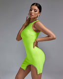 Metal-ball Chain Mini Bandage Dress