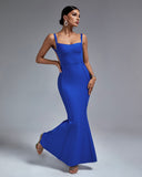 Mermaid Square Neck Backless Bandage Dress