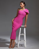 Bow Lace Up Midi Bandage Dress