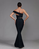 One Shoulder Crop Top & Maxi Skirt Set