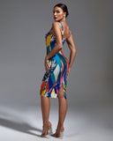 Multicolor Midi Bandage Dress