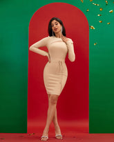 Cut Out Mesh Classic Bandage Dress