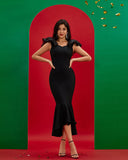 Off Shoulder Fishtail Bandage Dress