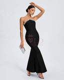 Pearl Trim Bandage Mermaid Prom Dress