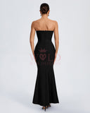 Pearl Trim Bandage Mermaid Prom Dress