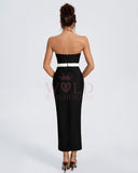 Strapless Bow-Detail Bandage Long Dress