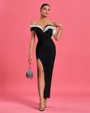 Off Shoulder Sequin Design Bandage Dress