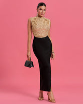 Sequin & Bandage Party Long Dress