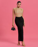 Sequin & Bandage Party Long Dress