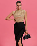 Sequin & Bandage Party Long Dress