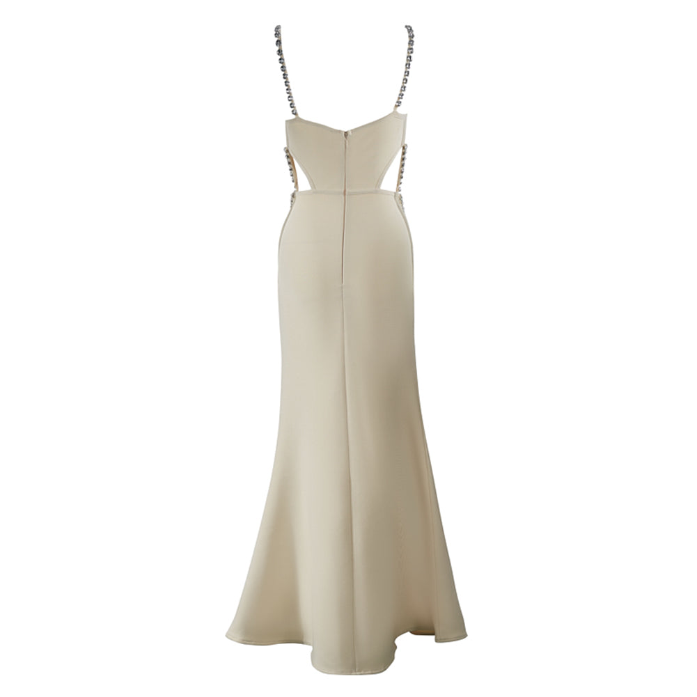 Strappy Sleeveless Rhinestone Maxi Bandage Dress PZC2495