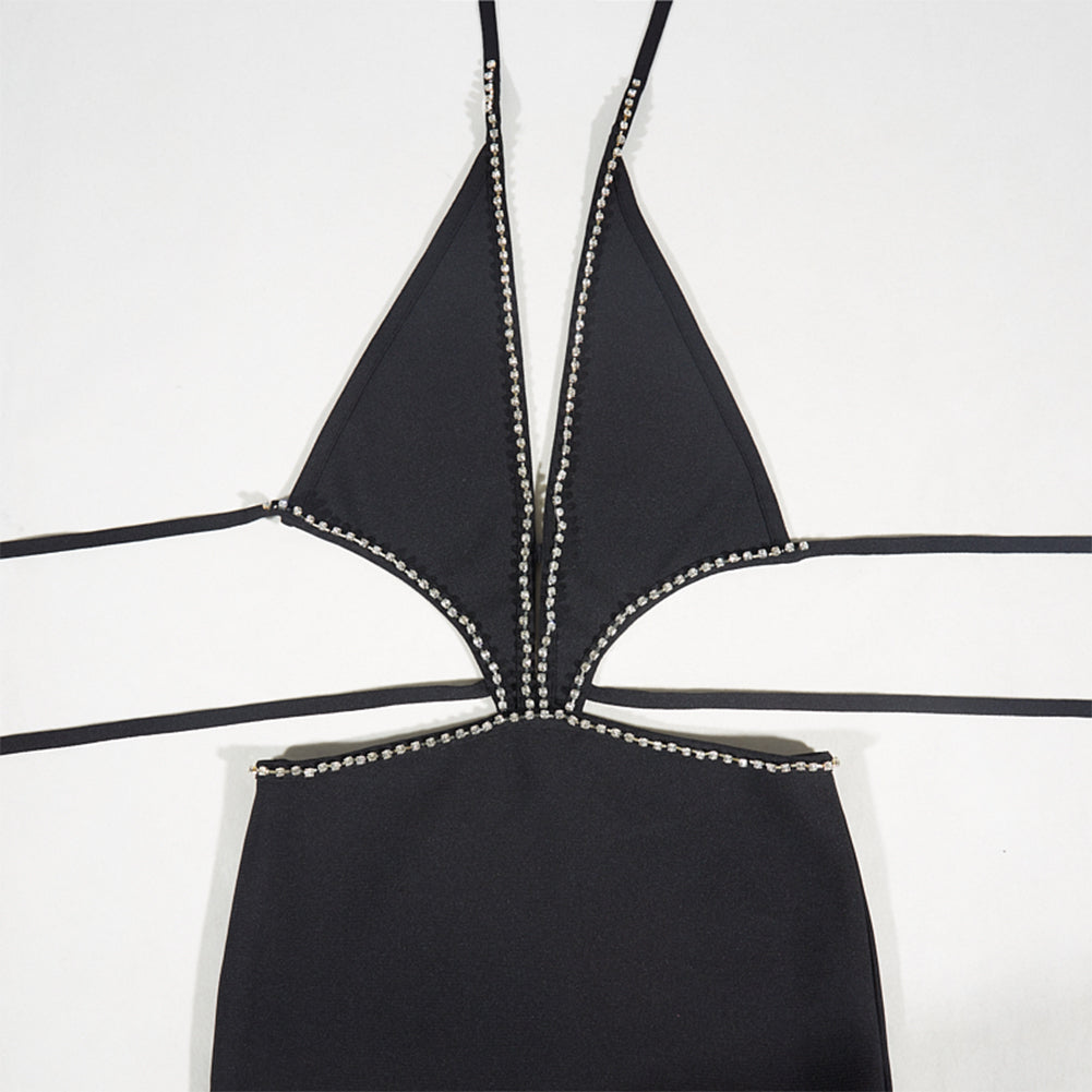Halter Sleeveless Sexy Mini Bandage Dress PZC2498