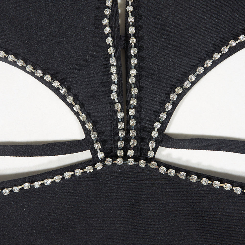Halter Sleeveless Sexy Mini Bandage Dress PZC2498