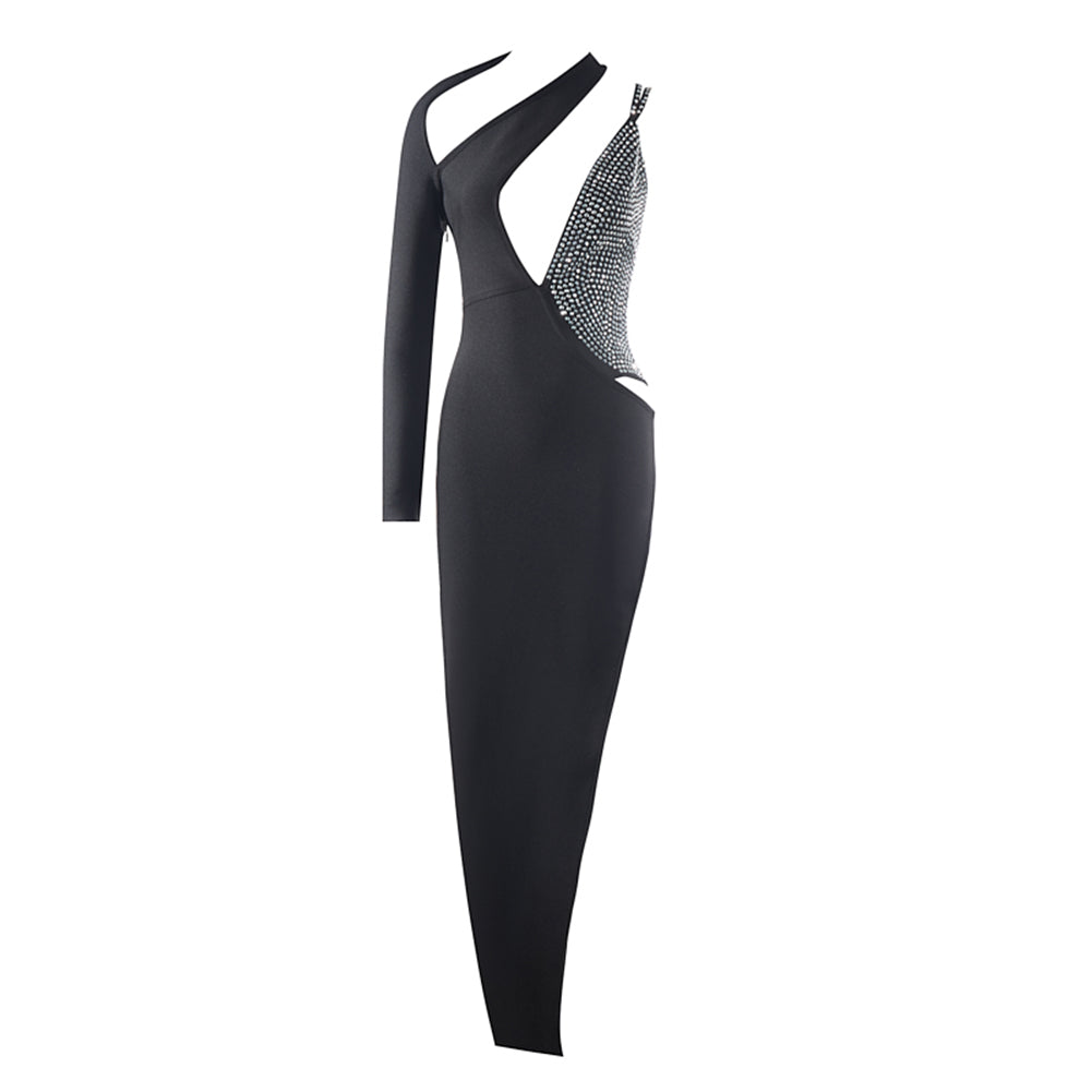 Long Sleeve Cut Out Midi Bandage Dress PZC2522