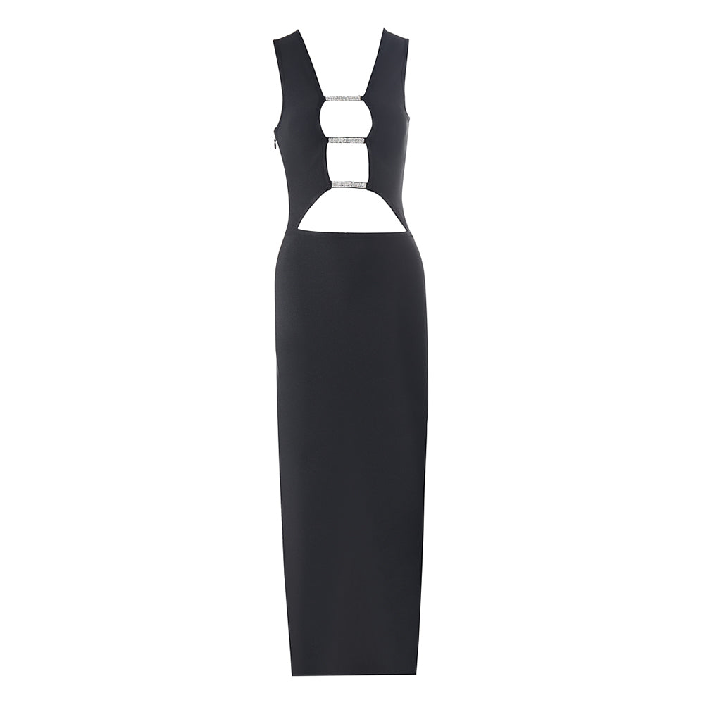 Sleeveless Cut Out Maxi Bandage Dress PZC2532