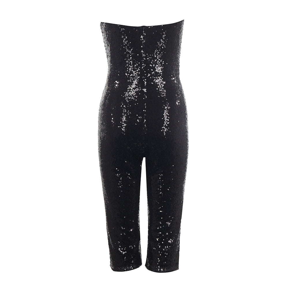 Strapless Sleeveless Sequins Bodycon Jumpsuit PZC2549
