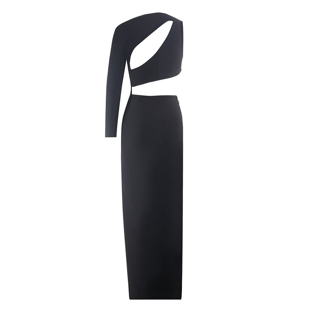 Long Sleeve Starfish Rhinestone Maxi Bandage Dress PZC2596