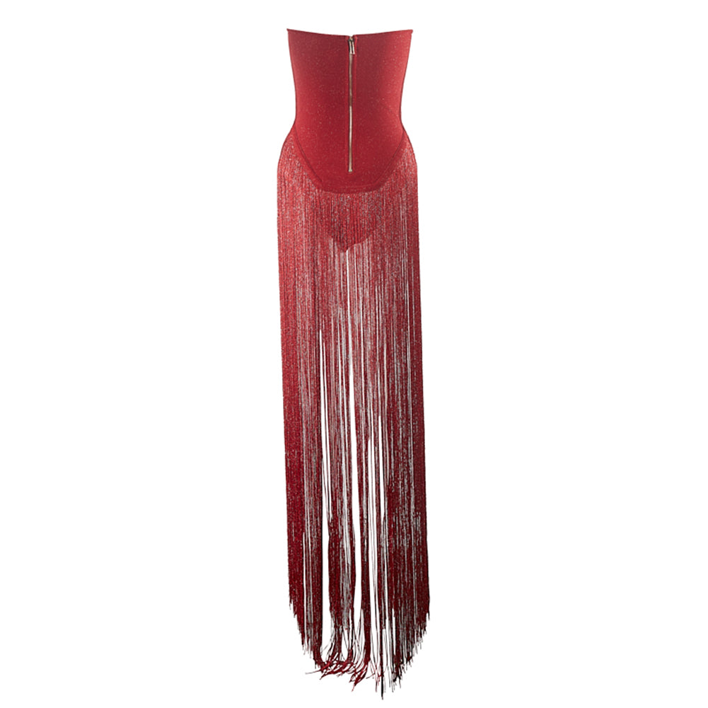 Strapless Sleeveless Tassels Bandage Jumpsuit PZC2631