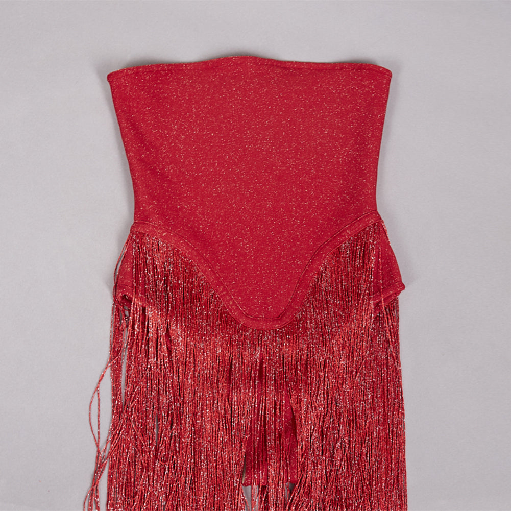 Strapless Sleeveless Tassels Bandage Jumpsuit PZC2631