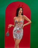 O-ring Cutout Sequins Mini Dress