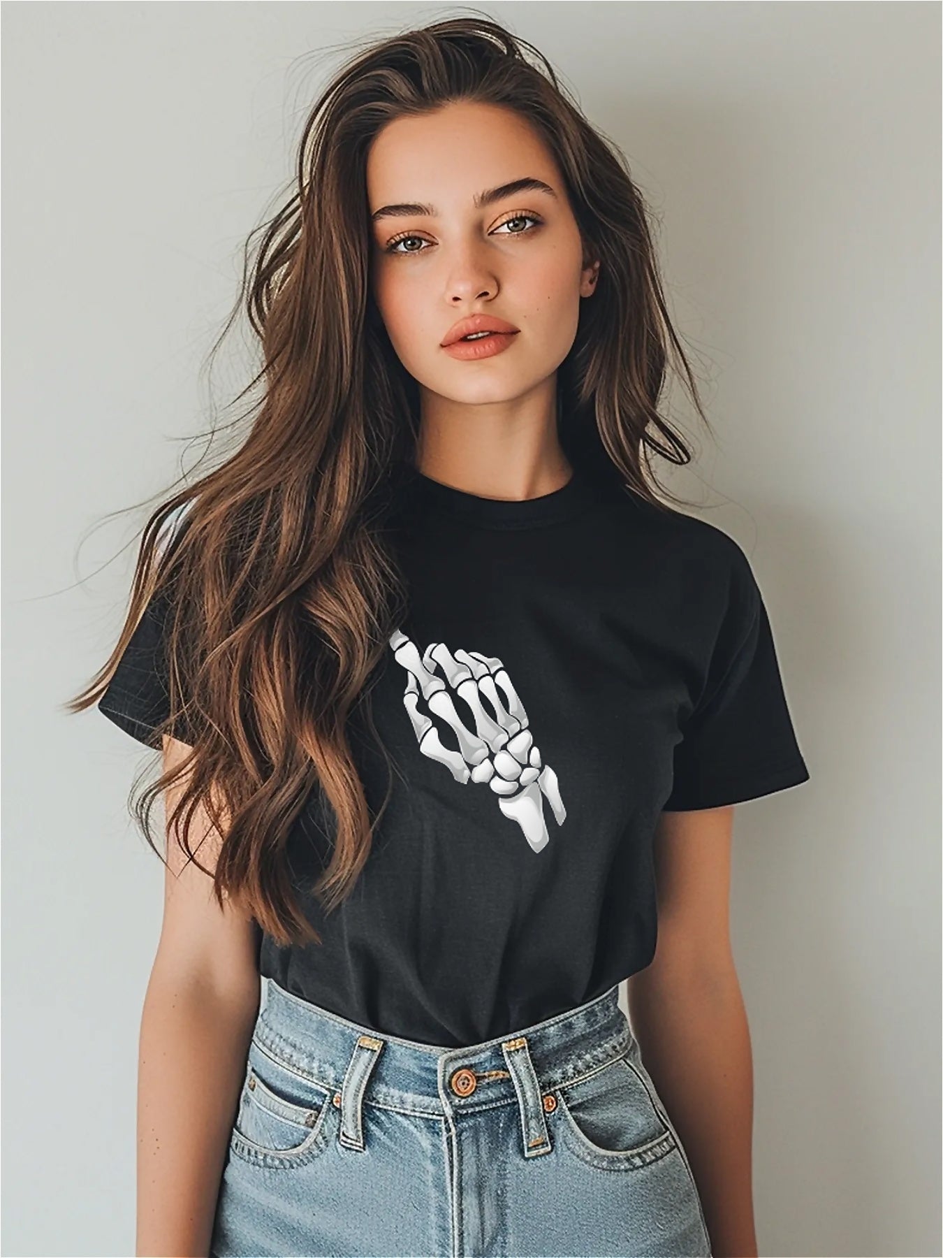 KevaMolly Graphic T Shirts for Women Summer Casual Halloween Printed Tee Cotton Tops Loose Fit