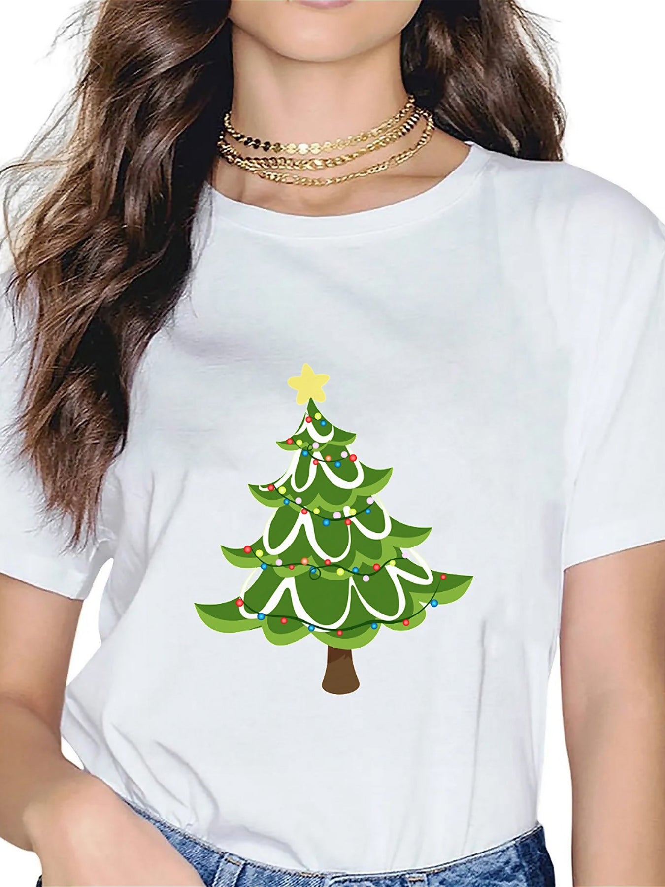 KevaMolly Graphic T Shirts for Women Summer Casual Halloween Printed Tee Cotton Tops Loose Fit