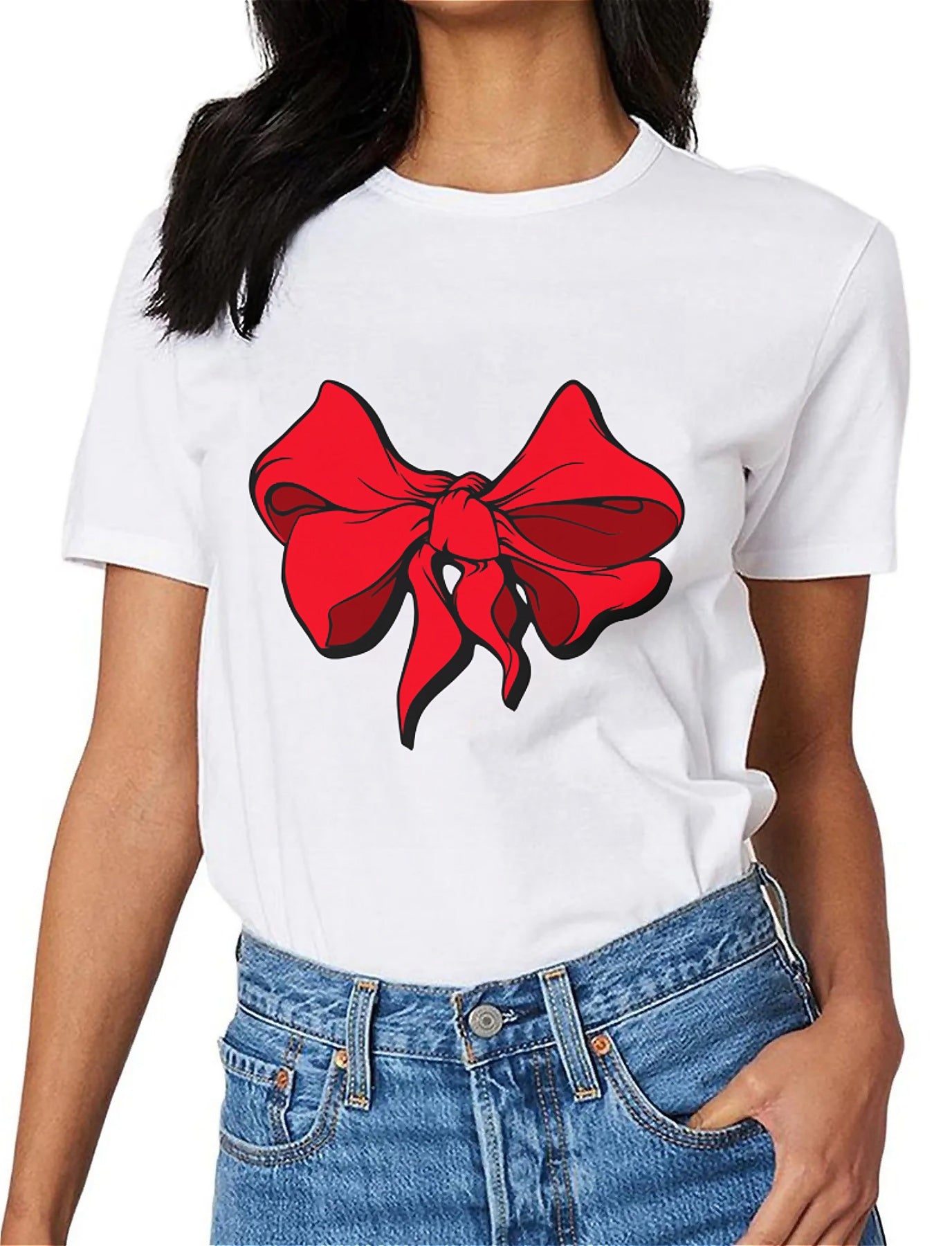 KevaMolly Graphic T Shirts for Women Summer Casual Halloween Printed Tee Cotton Tops Loose Fit