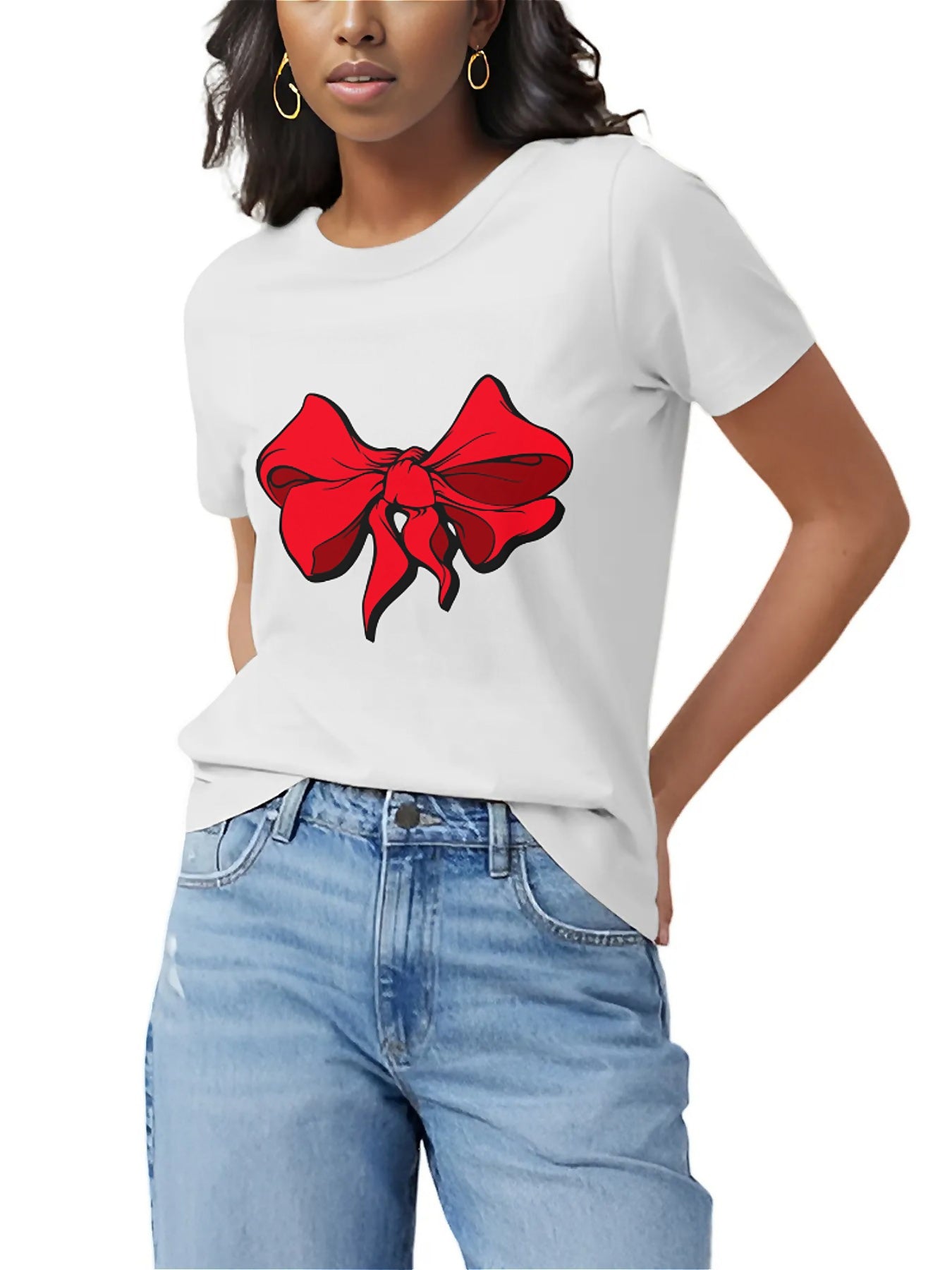 KevaMolly Graphic T Shirts for Women Summer Casual Halloween Printed Tee Cotton Tops Loose Fit
