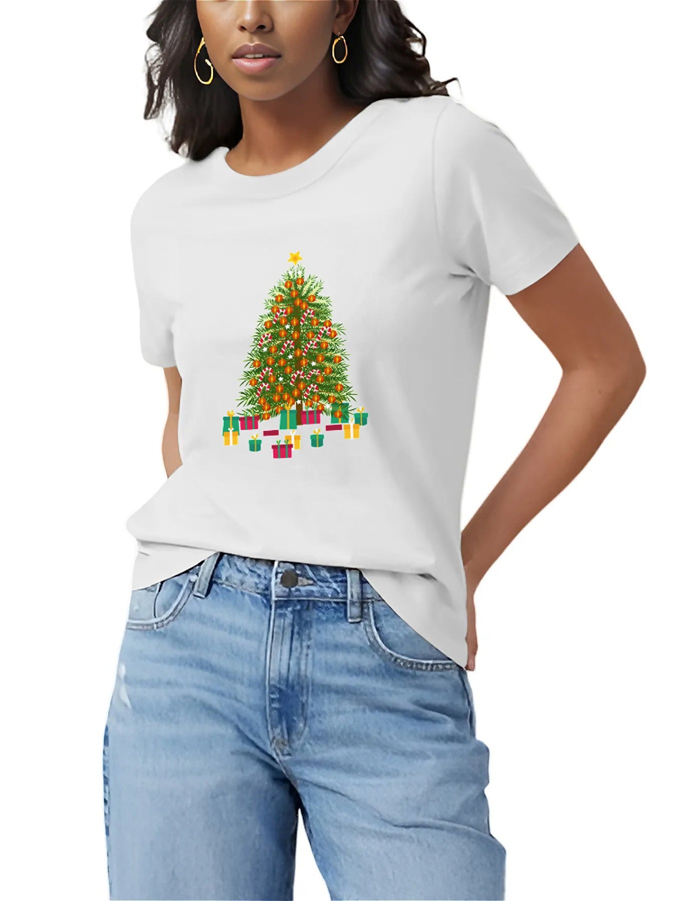 KevaMolly Graphic T Shirts for Women Summer Casual Halloween Printed Tee Cotton Tops Loose Fit