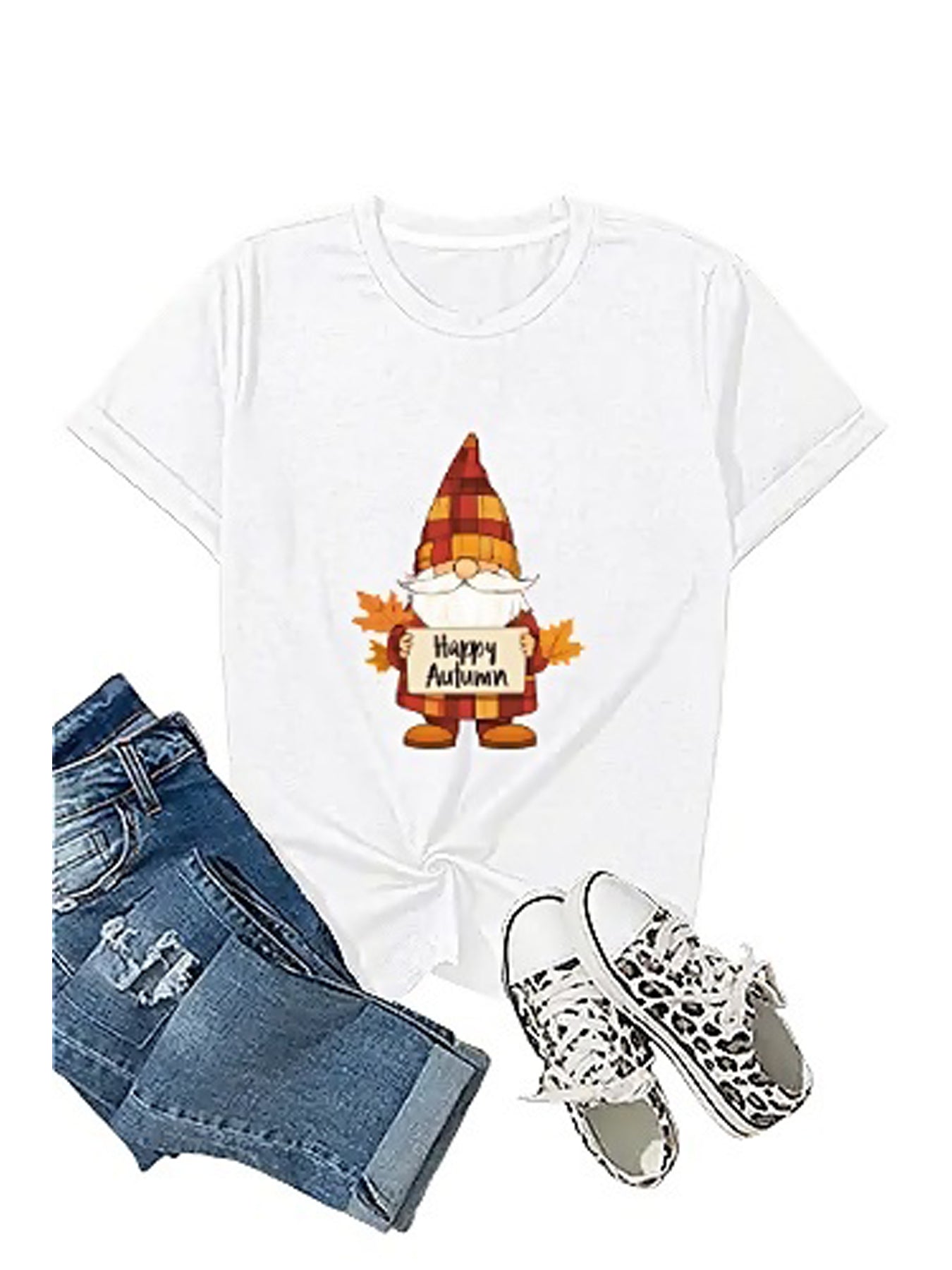 KevaMolly Graphic T Shirts for Women Summer Casual Halloween Printed Tee Cotton Tops Loose Fit