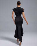 Black Lace Mermaid Long Dress