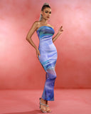 Lavender Sea Tube Maxi Bodycon Dress