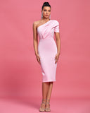 One Shoulder Midi Frill Suzie Dress