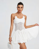 Dove Flower Detail Corset Mini Dress