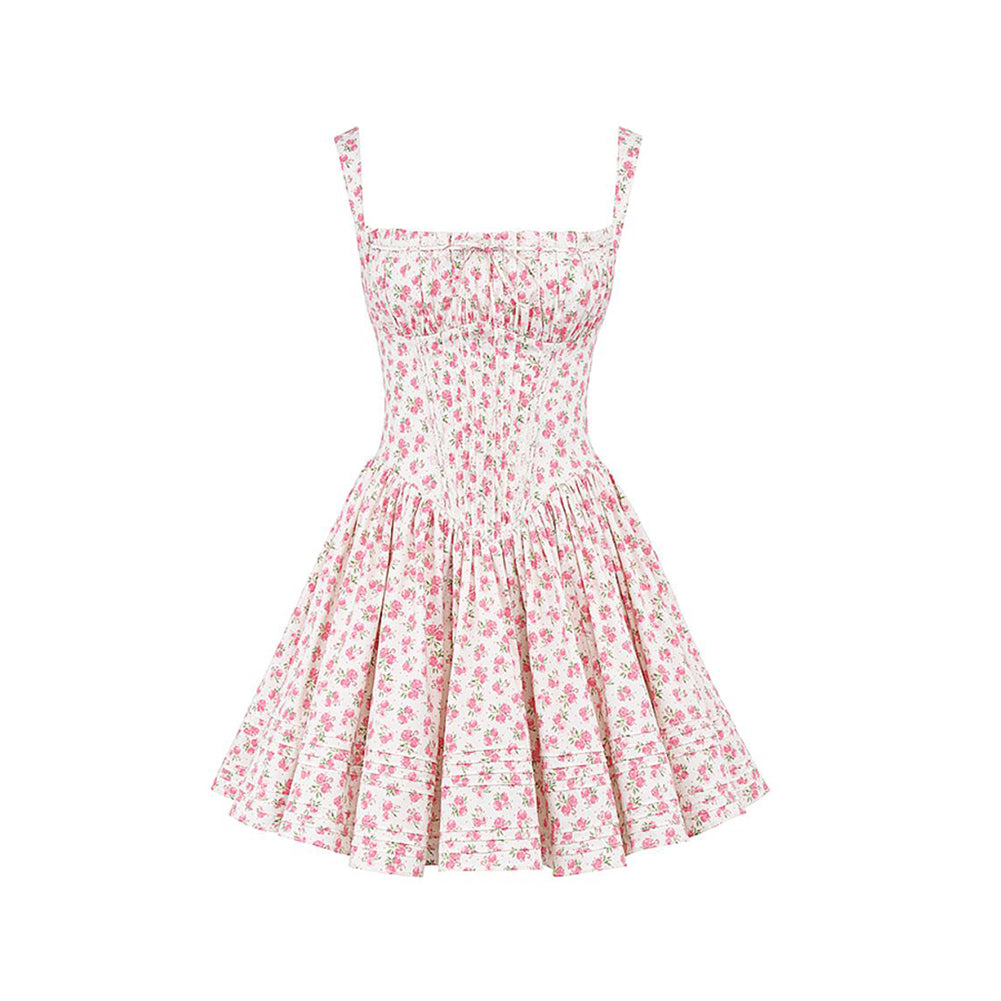 Strappy Sleeveless Floral Mini Dress ZNSBA1021