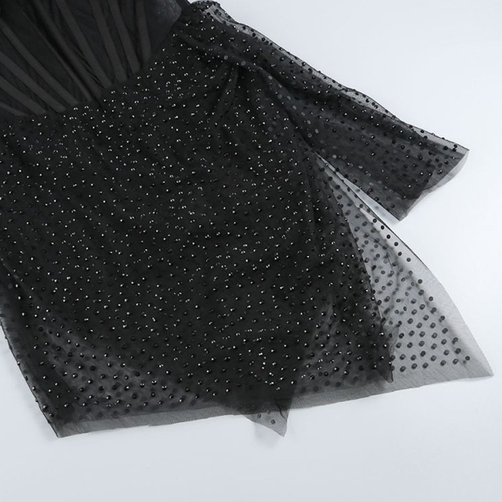 Strapless Sleeveless Mesh Mini Dress ZNSBA729