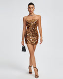 Open Back Sequins Embellished Mini Dress