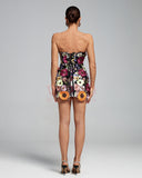 Maraya Strapless Floral Applique Mini Dress