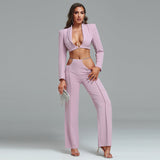 Long Sleeve Drill Chain Exposed Waist Set