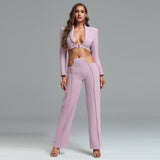 Long Sleeve Drill Chain Exposed Waist Set