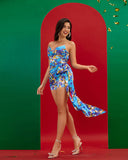 High Tide Floral Draped Playsuit