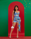 High Tide Floral Draped Playsuit