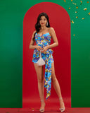 High Tide Floral Draped Playsuit