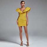 V Neck Ruffled Felicity Dress